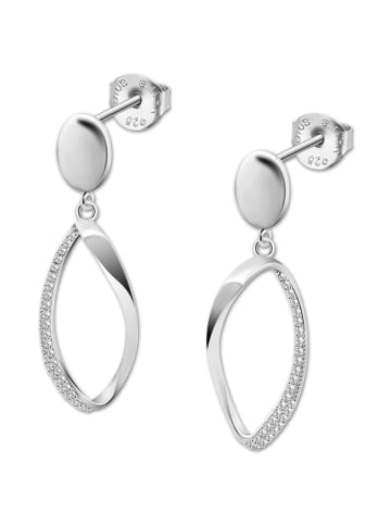 LOTUS silver Ohrringe Silber 925 Sterling Silber Zirkoniastein Ohrhänger ca. 38mm