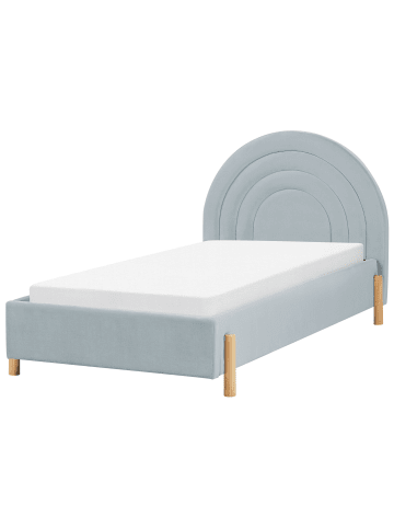 Beliani Kinderbett ANET in Blau/Heller Holzfarbton - (W) 106 x (H) 100 x (L) 217 cm