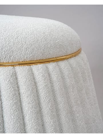 Qiyano Pouf Ella 200 Teddy Weiß