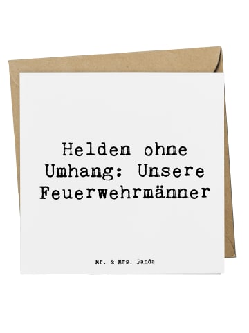 Mr. & Mrs. Panda Glückwunschkarte Spruch Feuerwehrmann Helden mi... in Weiß