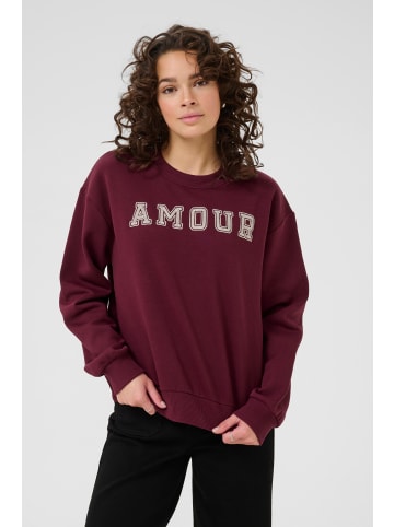 Kaffe Sweatshirt KAelenora Loose fit in Windsor Wine/Amour Embd.