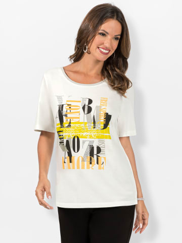 WITT WEIDEN Kurzarmshirt in ecru-limone-bedruckt