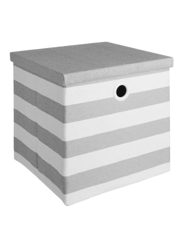Butlers Box mit Deckel L 32 x B 32cm TIDY UP in Grau-Weiß
