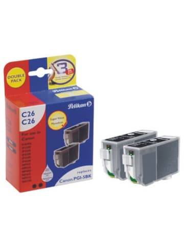 Pelikan Tintenpatrone kompatibel mit Canon PGI-5 BK schwarz Packung mit 2 S...