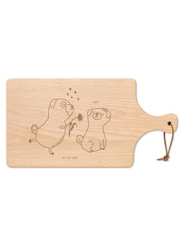 Mr. & Mrs. Panda Holzbrett Mops Verliebt ohne Spruch in Transparent