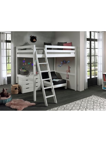 58 aufm Kessel HOCHBETT Karolina 209x190x215 aus Massivholz+MDF in Weiß