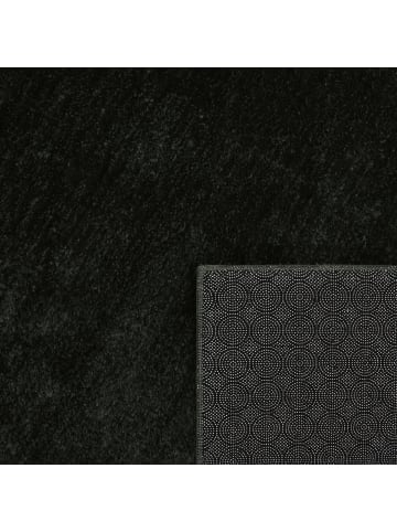 KADIMA DESIGN Teppich Kurzflor waschbar Unifarben Wohnzimmer in Schwarz