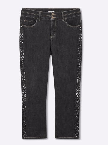 sheego Gerade Jeans in black denim