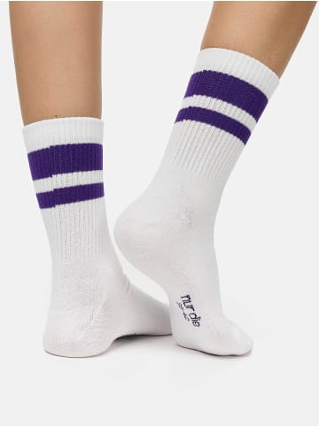 Nur Die  Freizeitsocken Statement Socken mit Stickerei in Mix lila