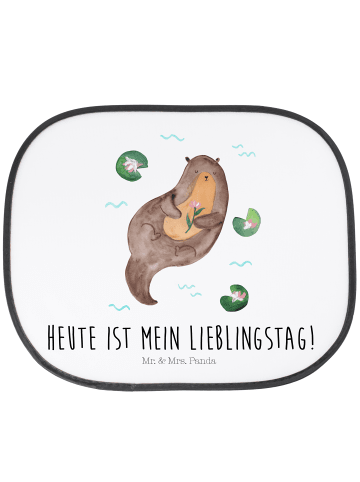 Mr. & Mrs. Panda Sonnenblende Auto Otter Seerose mit Spruch in Weiß