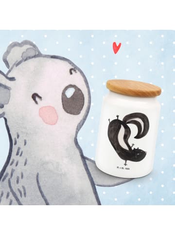 Mr. & Mrs. Panda Snackdose Stinktier Handstand ohne Spruch in Weiß