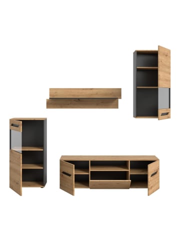 ebuy24 Regal Caserta Eiche 253 x 40 cm