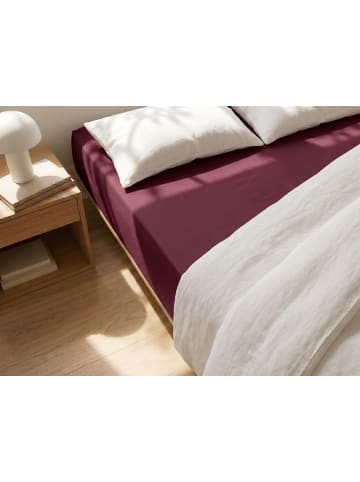 Beliani Bettlaken JANBU in Rot - (W) 200 x (H) 30 x (L) 200 cm