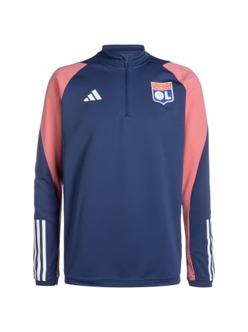 adidas Performance Trainingstop Olympique Lyon in dunkelblau / lachs