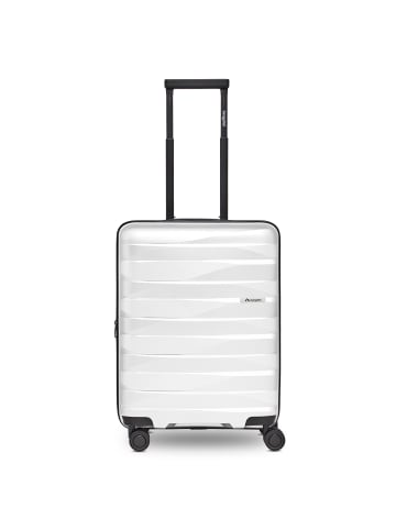 Bergpfeil Travel 4-Rollen Kabinentrolley S 55 cm mit Dehnfalte in ice white metallic