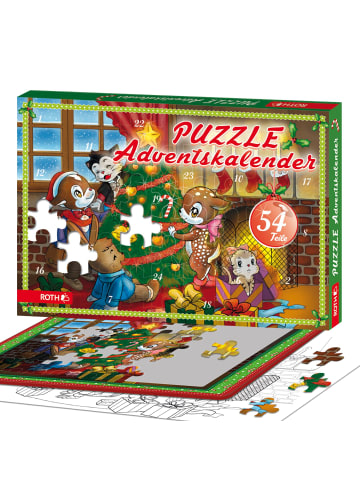 ROTH Puzzle-Adventskalender für Minis, 54 Teile in Bunt