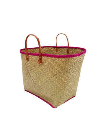 Le Comptoir de la Plage Korbtasche "PENJY NATURELS GM" in Fuschsia (L) 44x (B) 32 cm