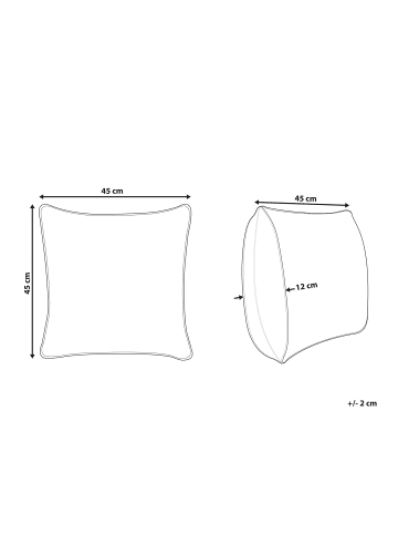 Beliani Dekokissen WARANASI in Blau/Weiß/Schwarz - (W) 45 x (H) 12 x (L) 45 cm