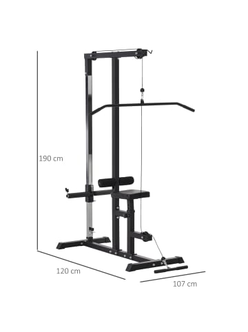 HOMCOM Kraftstation,107cm x 120cm x 190cm,schwarz