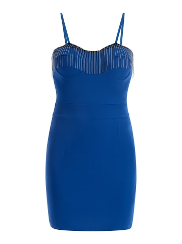 faina Damen Minikleid Mit Perlenketten in Königsblau