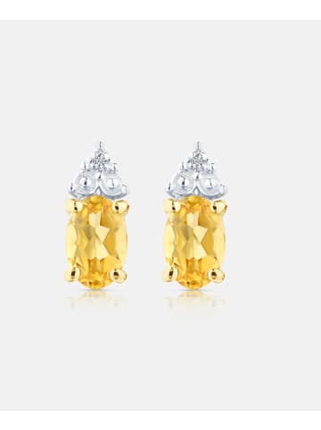 Diamant L'éternel Ohrstecker, mit Citrin, 375 Gelbgold