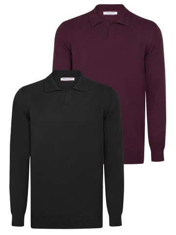 Felix Hardy Pullover in Schwarz-Bordeaux