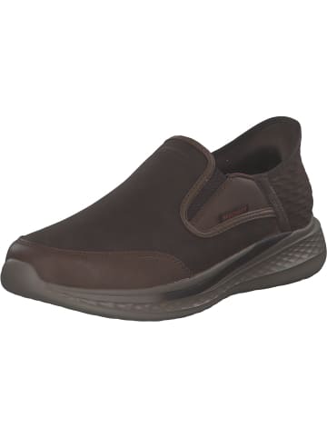 Skechers Sportliche Slipper in dark brown