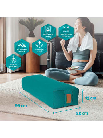 DoYourFitness Yoga-Bolster Paravati gefüllt Dinkelspelz dunkelgrün eckig grün
