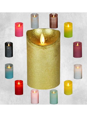 Coen Bakker LED Echtwachskerze 10cm mit Timer in Gold