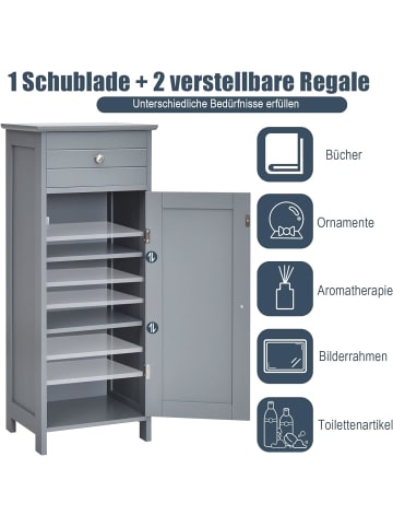 COSTWAY Badezimmerschrank in Grau