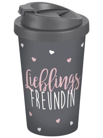 Geda Labels Coffee to go Becher Lieblingsfreundin in Grau - 400 ml