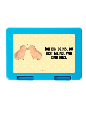 Mr. & Mrs. Panda Brotdose Capybara Liebe mit Spruch in Gelb Pastell