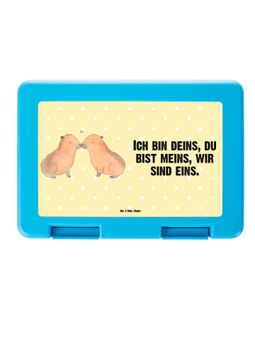 Mr. & Mrs. Panda Snackbox Capybara Liebe mit Spruch in Gelb Pastell