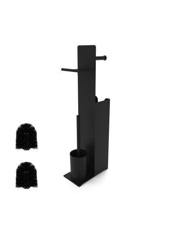 relaxdays WC Garnitur in Schwarz - (B)22 x (H)67 x (T)12 cm