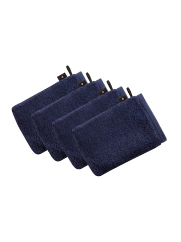 Vossen 4er Pack Waschhandschuh in marine blau