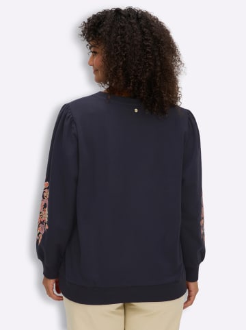 sheego Sweatshirt in tiefblau-malve