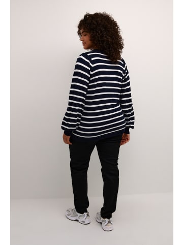 KAFFE curve Strickpullover KCmiana in Midnight Marine / Chalk Stripe