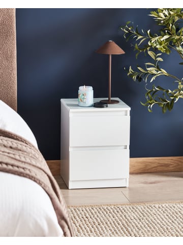 Beliani Nachttisch WINNIPEG in Weiß - (W) 30 x (H) 40 x (L) 30 cm
