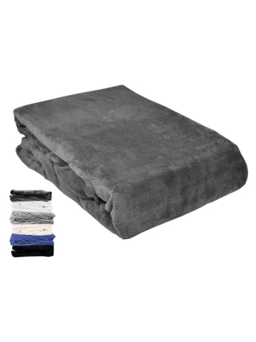 JACK Mikrofaser Spannbettlaken Teddy Flausch Cashmere Touch in Anthrazit