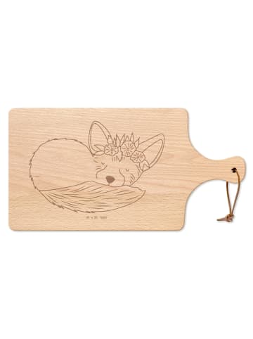 Mr. & Mrs. Panda Schneidebrett Wüstenfuchs Blumen ohne Spruch in Transparent