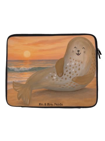 Mr. & Mrs. Panda Laptop Sleeve Robbe Lachen Design ohne Spruch in Weiß