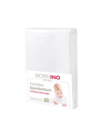 Bornino Home Feinbiber-Spannbetttuch 40x90 cm in Weiß