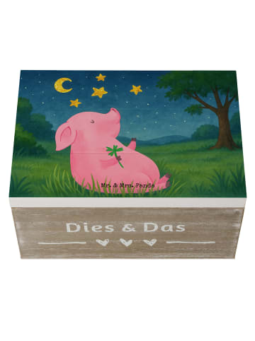 Mr. & Mrs. Panda Box Schwein Glück Design ohne Spruch in Weiß