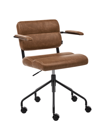 Beliani Bürostuhl CANDOR in Braun/Silber/Schwarz - (W) 47 x (H) 74 x (L) 45 cm