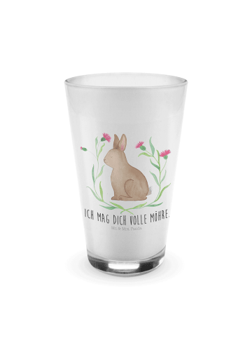 Mr. & Mrs. Panda Glas Hase Sitzen mit Spruch in Transparent