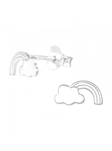 Alexander York Kinderschmuck-Ohrstecker WOLKE und REGENBOGEN in 925 Sterling Silber, 2-tlg. in silver