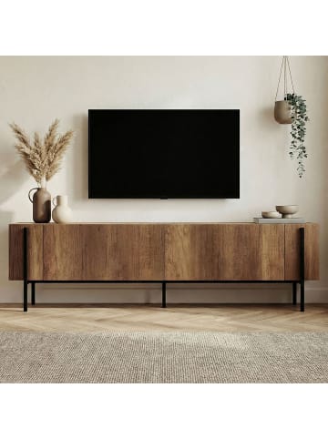 CALICOSY TV-Möbel ATLAS in Walnuss/Schwarz - (W) 180 x (H) 45 x (L) 30 cm