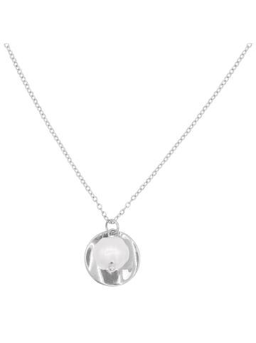 Steel_Art feine Halskette mit Anhänger Damen Emerit silberfarben in silberfarben poliert