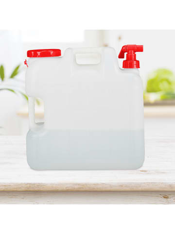 relaxdays Wasserkanister in Weiß/Rot - 20 l