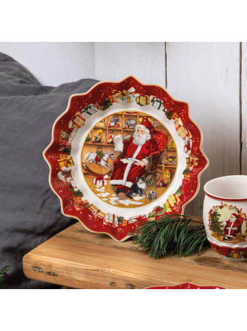 Villeroy & Boch Schale "Santa liest Wunschzettel" Toy's Fantasy ø 25 cm bunt in bunt